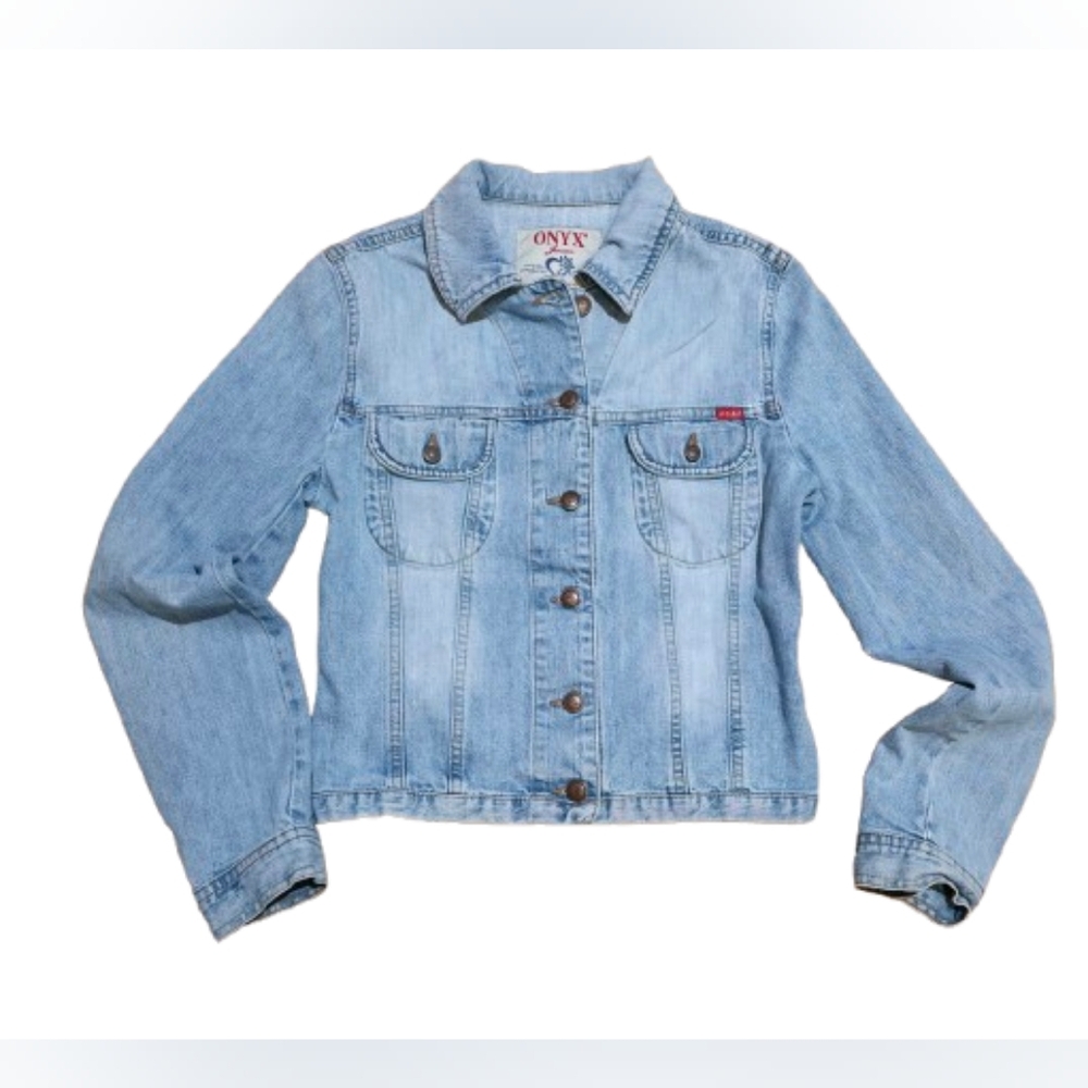 Vintage Y2K Euro Onix Denim Jacket Size M